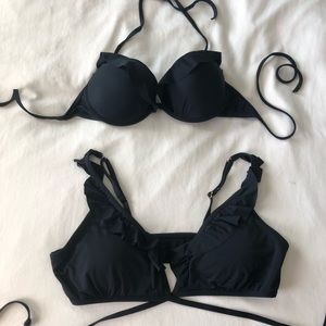 Black bikini swim tops